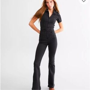 Black Denim Jumpsuit